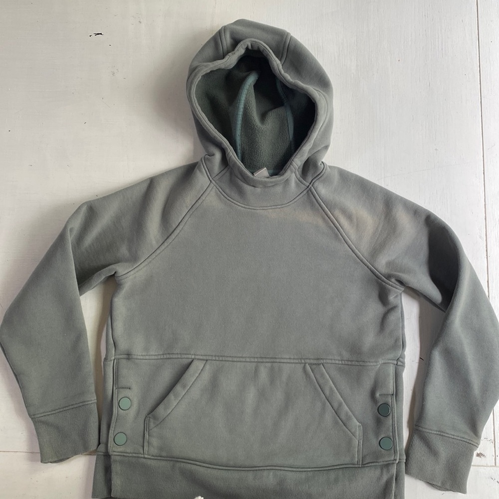 Athleta Girl L/12 Seafoam green hooded sweatshirt